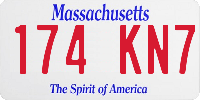 MA license plate 174KN7