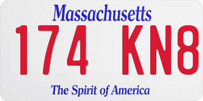 MA license plate 174KN8