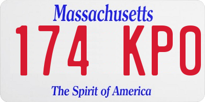 MA license plate 174KP0