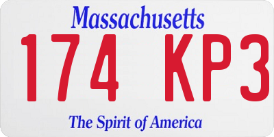 MA license plate 174KP3
