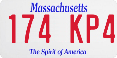 MA license plate 174KP4