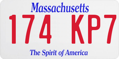 MA license plate 174KP7