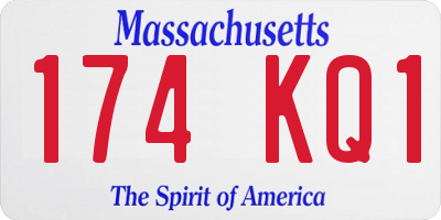 MA license plate 174KQ1