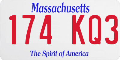 MA license plate 174KQ3
