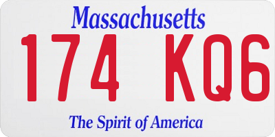 MA license plate 174KQ6