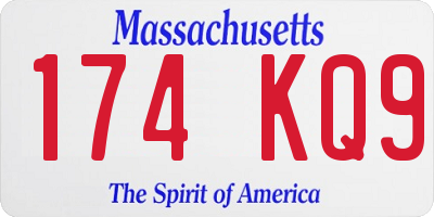 MA license plate 174KQ9