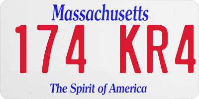 MA license plate 174KR4