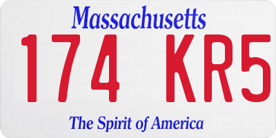 MA license plate 174KR5