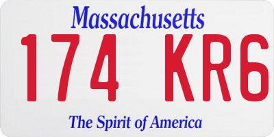 MA license plate 174KR6