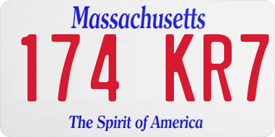 MA license plate 174KR7