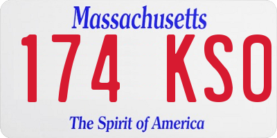MA license plate 174KS0