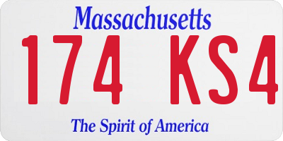MA license plate 174KS4
