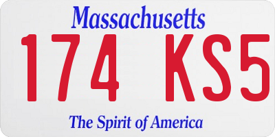 MA license plate 174KS5