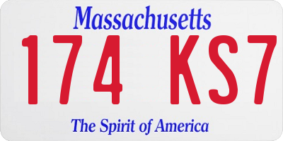 MA license plate 174KS7