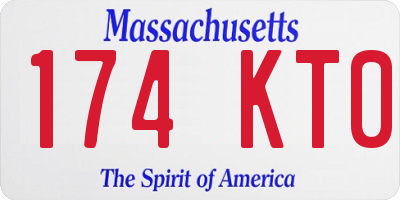 MA license plate 174KT0