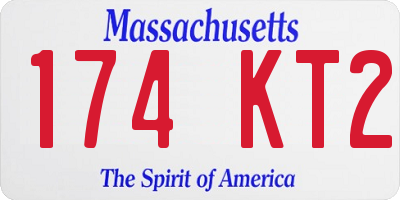 MA license plate 174KT2