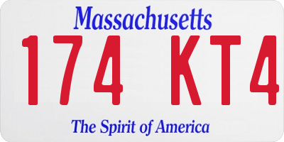 MA license plate 174KT4