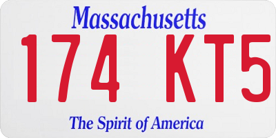 MA license plate 174KT5