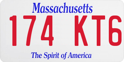 MA license plate 174KT6