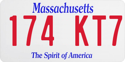 MA license plate 174KT7