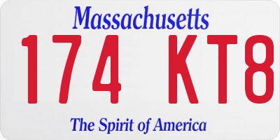 MA license plate 174KT8