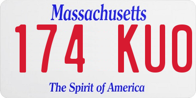 MA license plate 174KU0