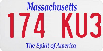 MA license plate 174KU3