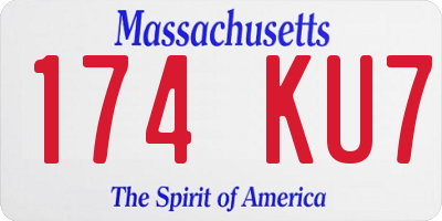 MA license plate 174KU7
