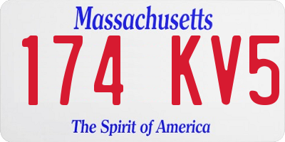 MA license plate 174KV5