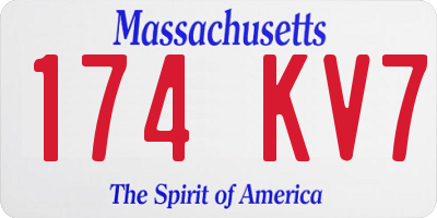 MA license plate 174KV7