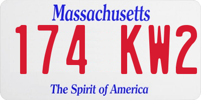 MA license plate 174KW2