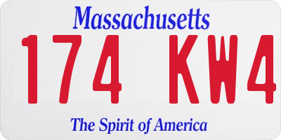 MA license plate 174KW4