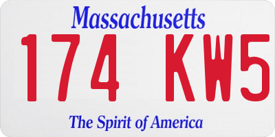 MA license plate 174KW5