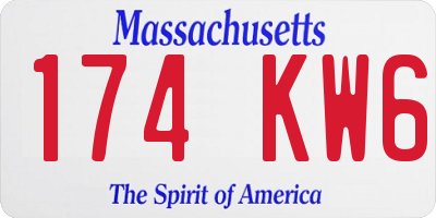 MA license plate 174KW6