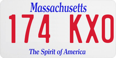 MA license plate 174KX0
