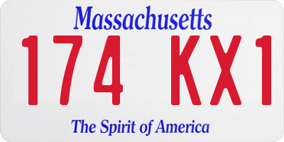 MA license plate 174KX1