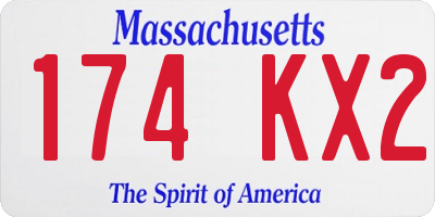 MA license plate 174KX2