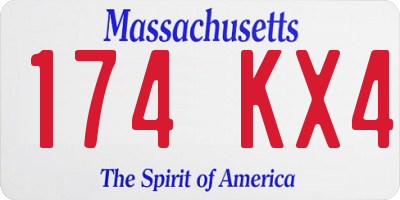 MA license plate 174KX4