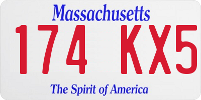 MA license plate 174KX5