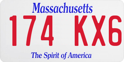 MA license plate 174KX6