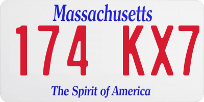 MA license plate 174KX7