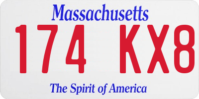 MA license plate 174KX8