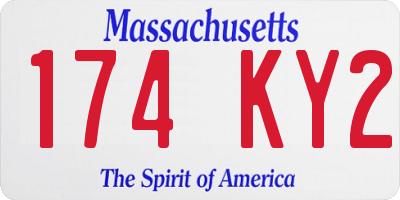 MA license plate 174KY2