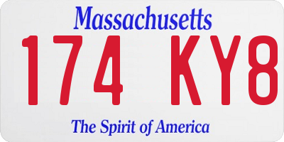 MA license plate 174KY8