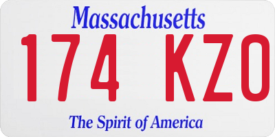 MA license plate 174KZ0