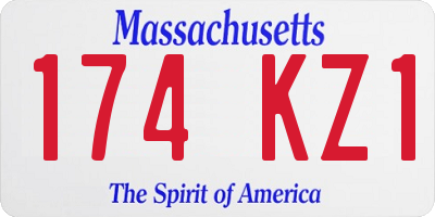 MA license plate 174KZ1