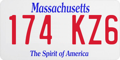 MA license plate 174KZ6