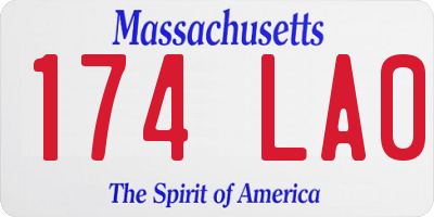 MA license plate 174LA0