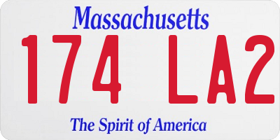 MA license plate 174LA2