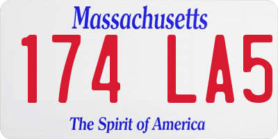 MA license plate 174LA5